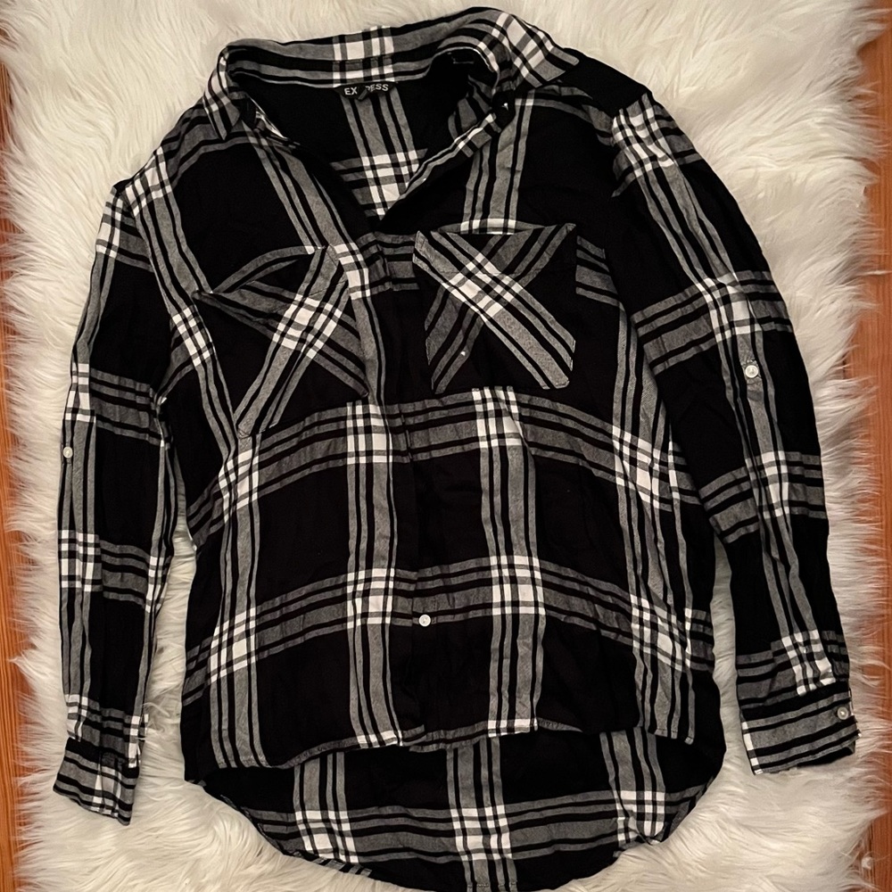 Target Black Plaid Blouse